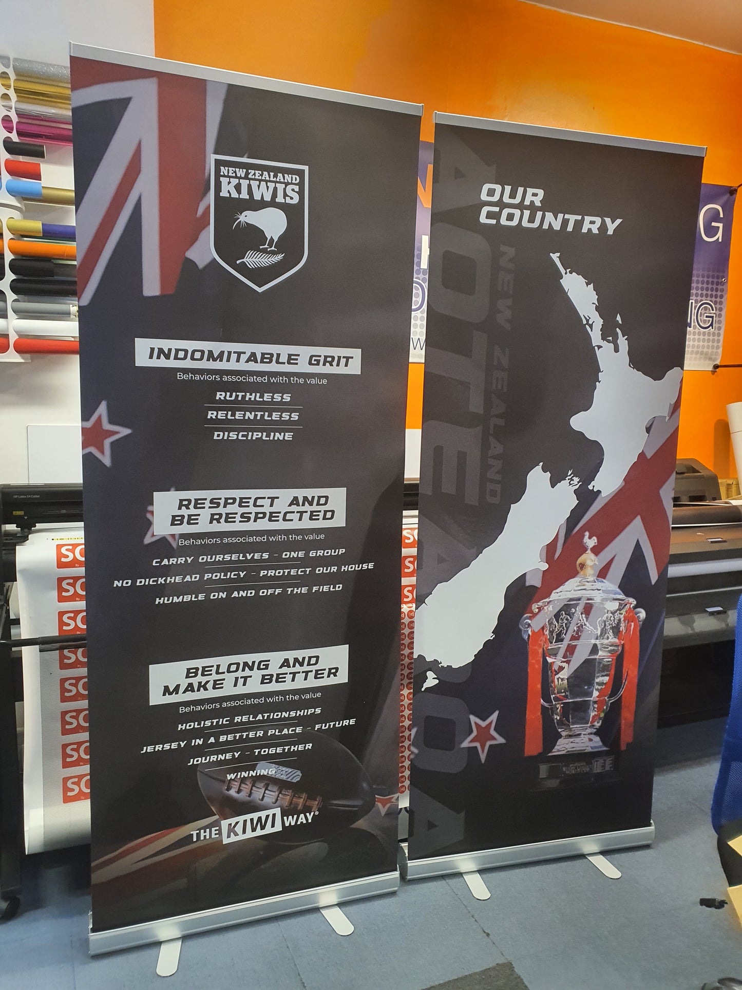 Kiwis banner for the Rugby World cup